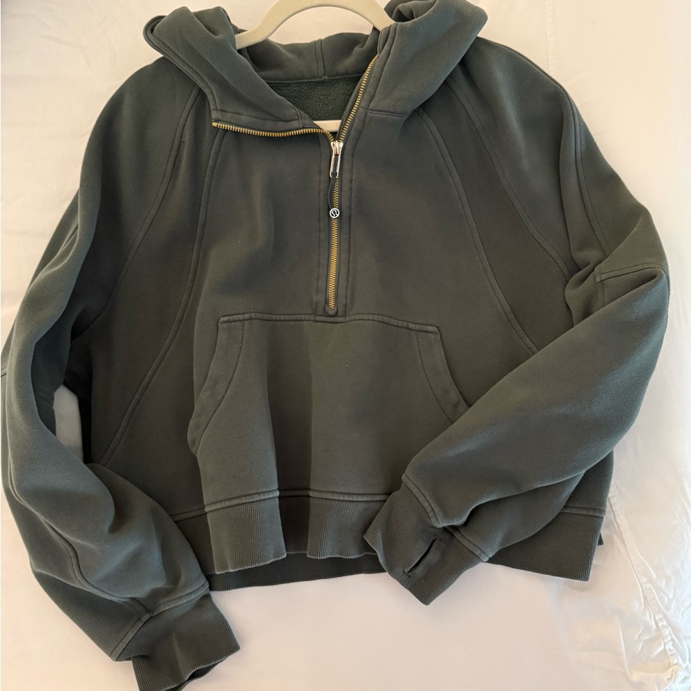 Lululemon Athletica Olive Green Half-Zip Hoodie